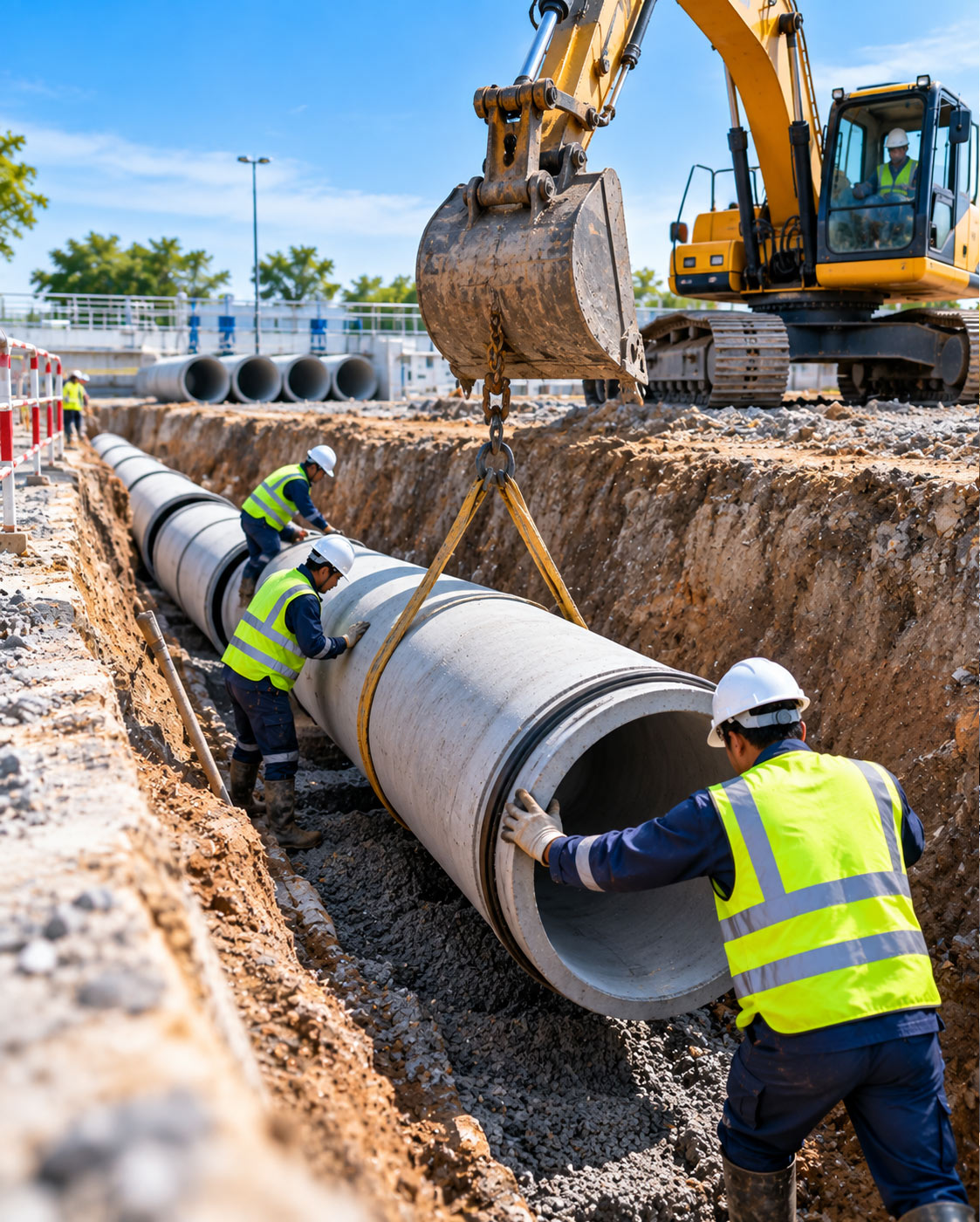 Sewer pipe installation project by DKC Engineering